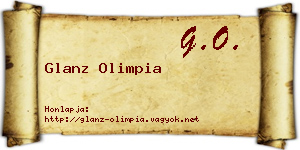 Glanz Olimpia névjegykártya